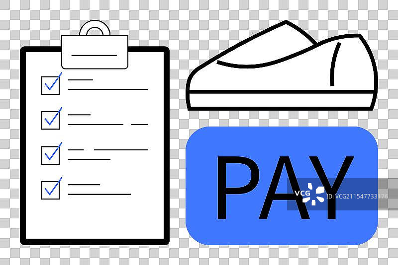 鞋子购买清单和支付图标图片素材