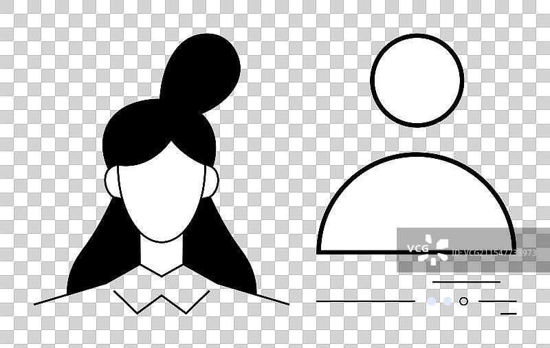 极简风格的男性和女性头像图片素材