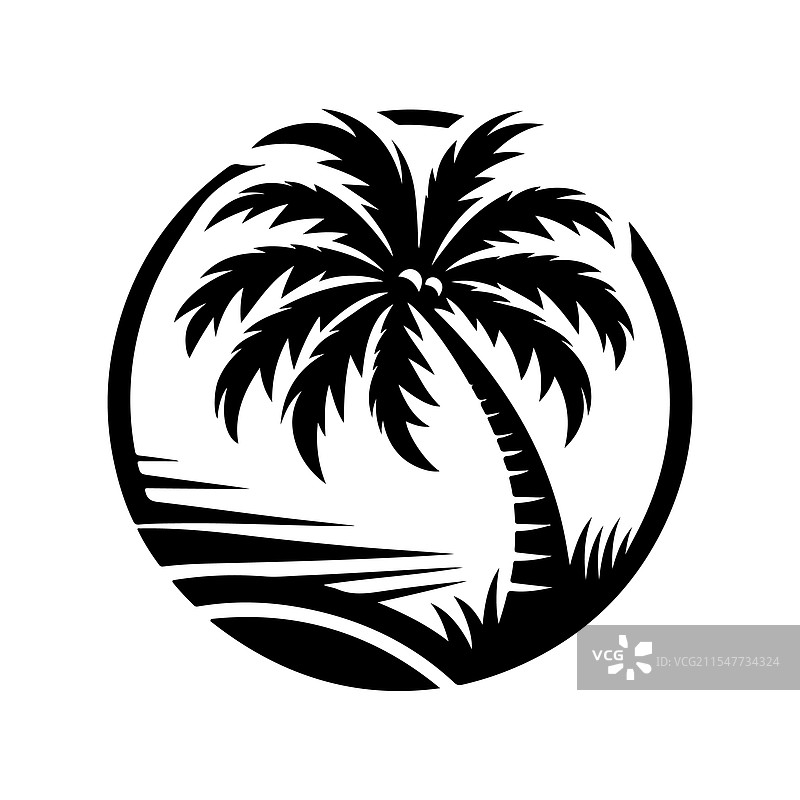 椰子树剪影，适合海报使用图片素材