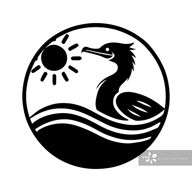 下载惊艳的双冠鸬鹚图片素材