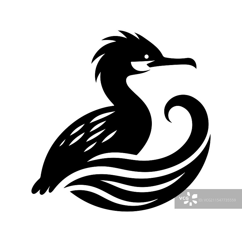 下载惊艳的双冠鸬鹚图片素材