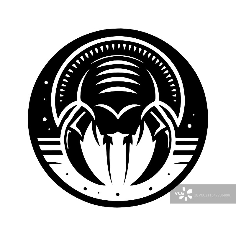 马蹄蟹剪影，适合海洋和图片素材