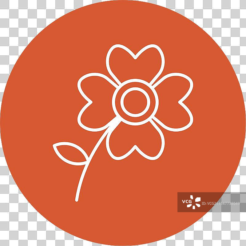 天竺葵线条圆形图标图片素材