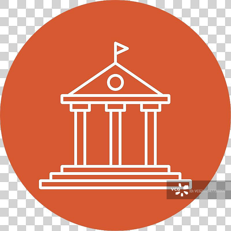 政府建筑线条圆形图标图片素材