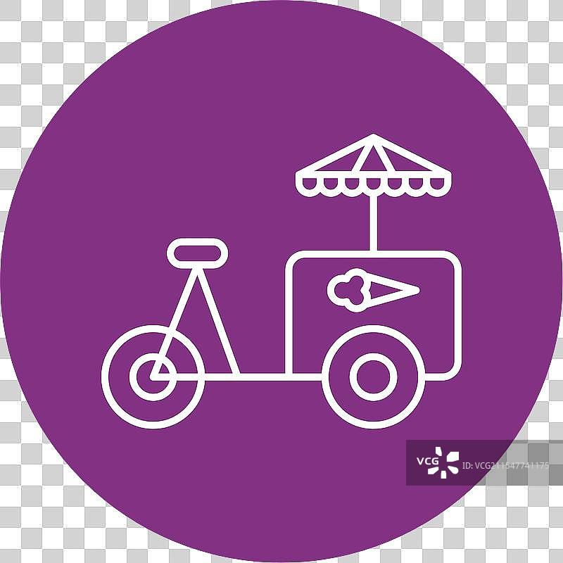 冰淇淋车线条圆形图标图片素材