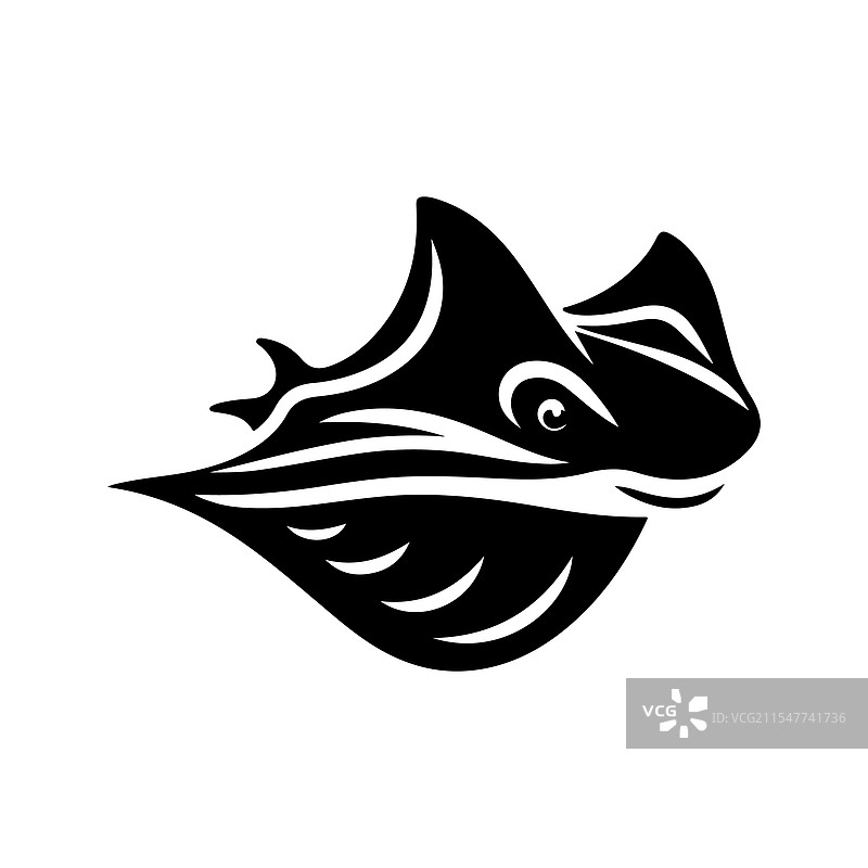 适合海报和标志的鳐鱼剪影图片素材