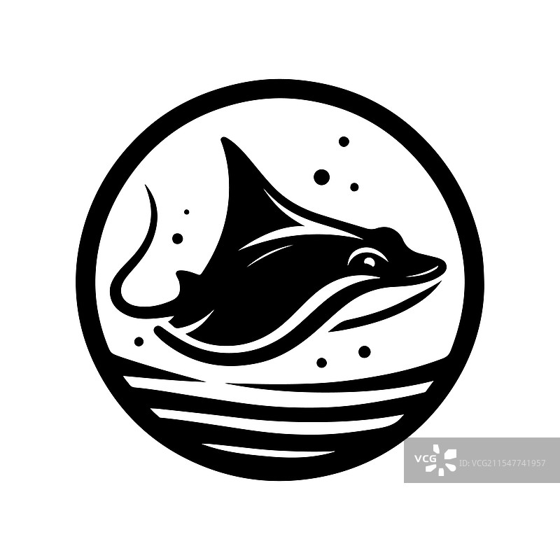 适合海报和标志的鳐鱼剪影图片素材