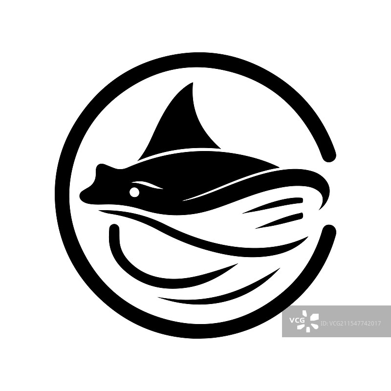 适合海报和标志的鳐鱼剪影图片素材