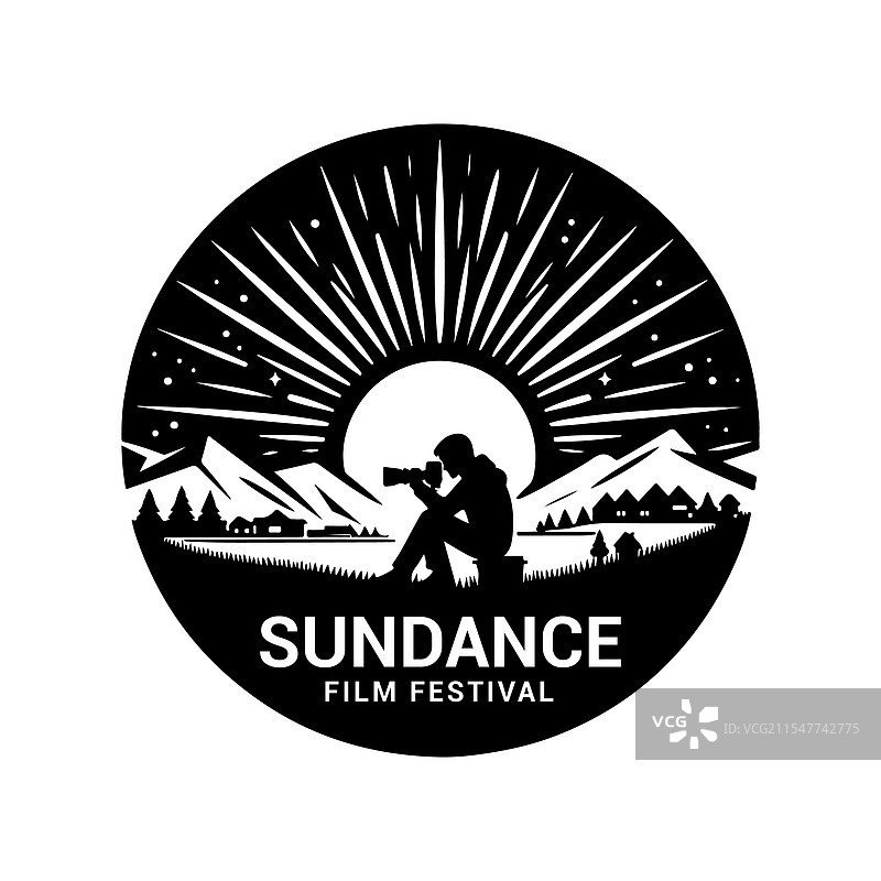 探索圣丹斯电影节的剪影艺术图片素材
