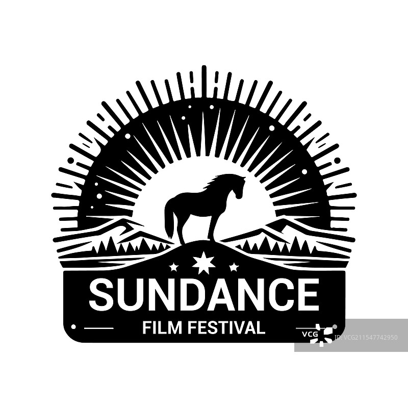 探索圣丹斯电影节剪影艺术图片素材