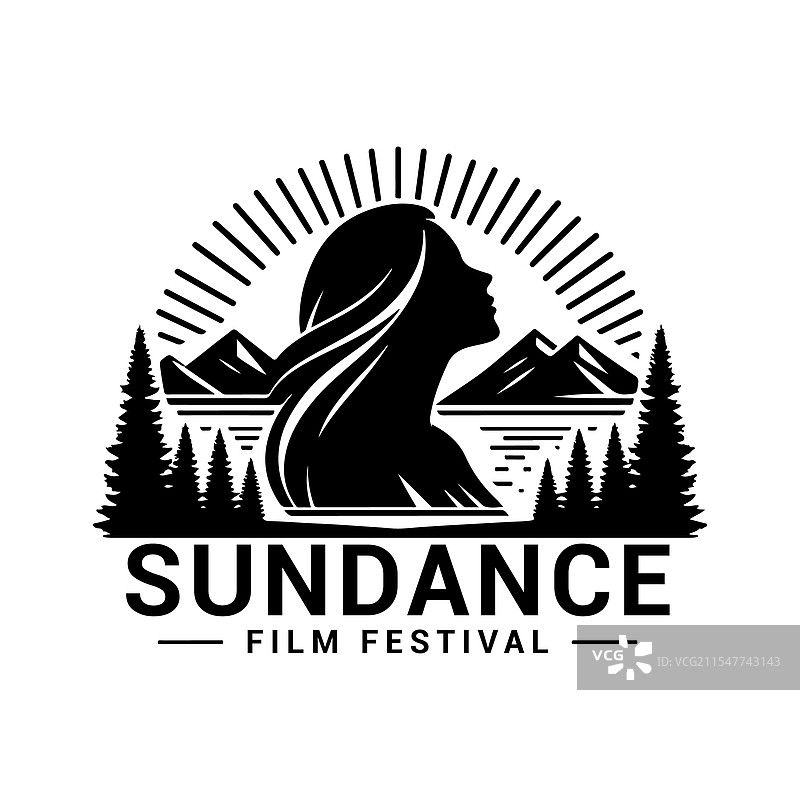 探索圣丹斯电影节剪影艺术图片素材