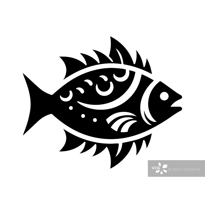 适合海洋和自然的日光鱼剪影图片素材