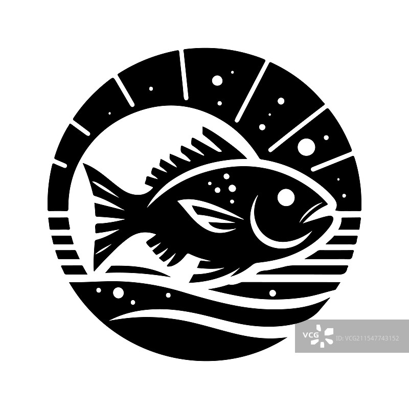 适合海洋和自然的日光鱼剪影图片素材