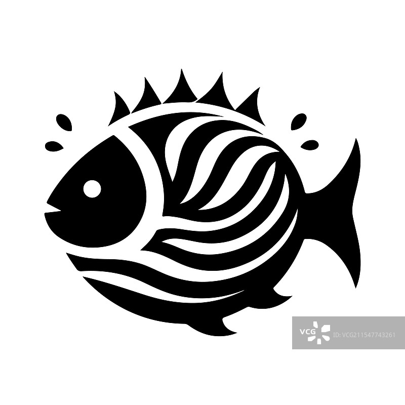 适合海洋和自然的日光鱼剪影图片素材