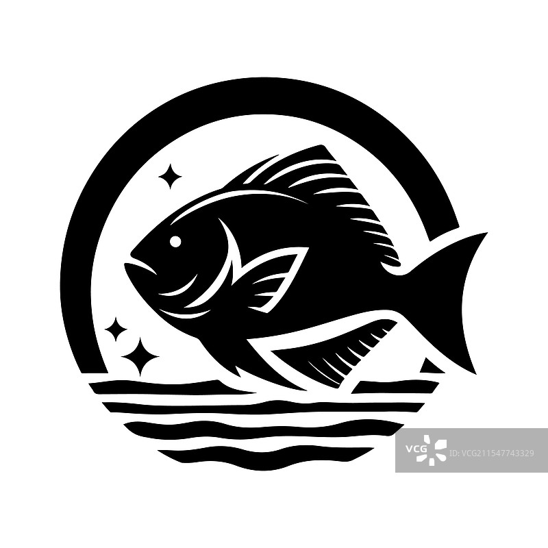 适合海洋和自然的日光鱼剪影图片素材