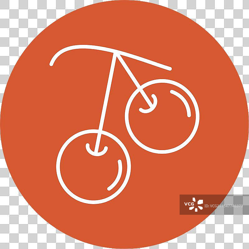 樱桃线条圆形图标图片素材