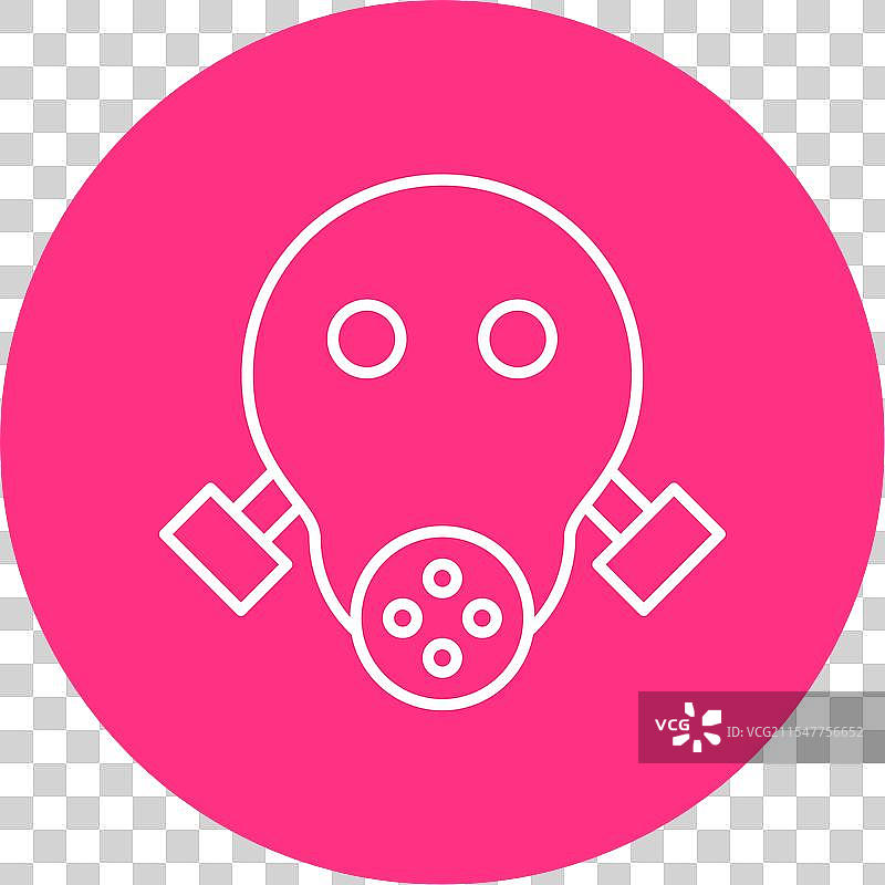 防毒面具线条圆形图标图片素材