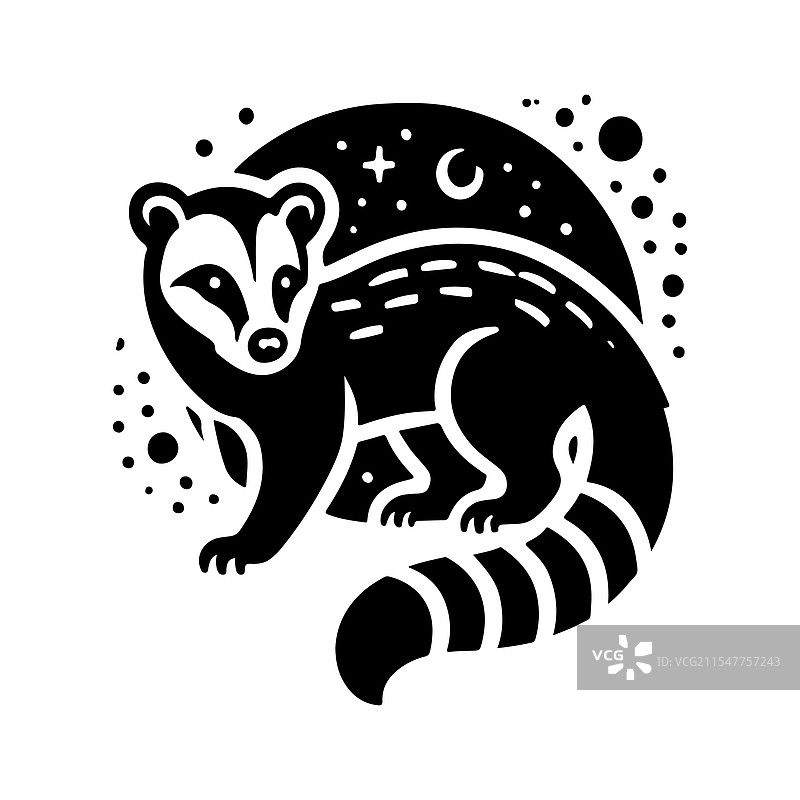 非洲果子狸剪影包，完美适用于图片素材