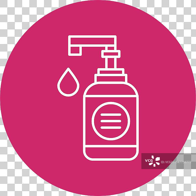 手部清洁液线条圆形图标图片素材