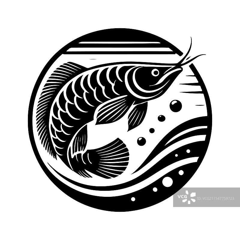 创作令人惊叹的龙鱼剪影艺术作品图片素材