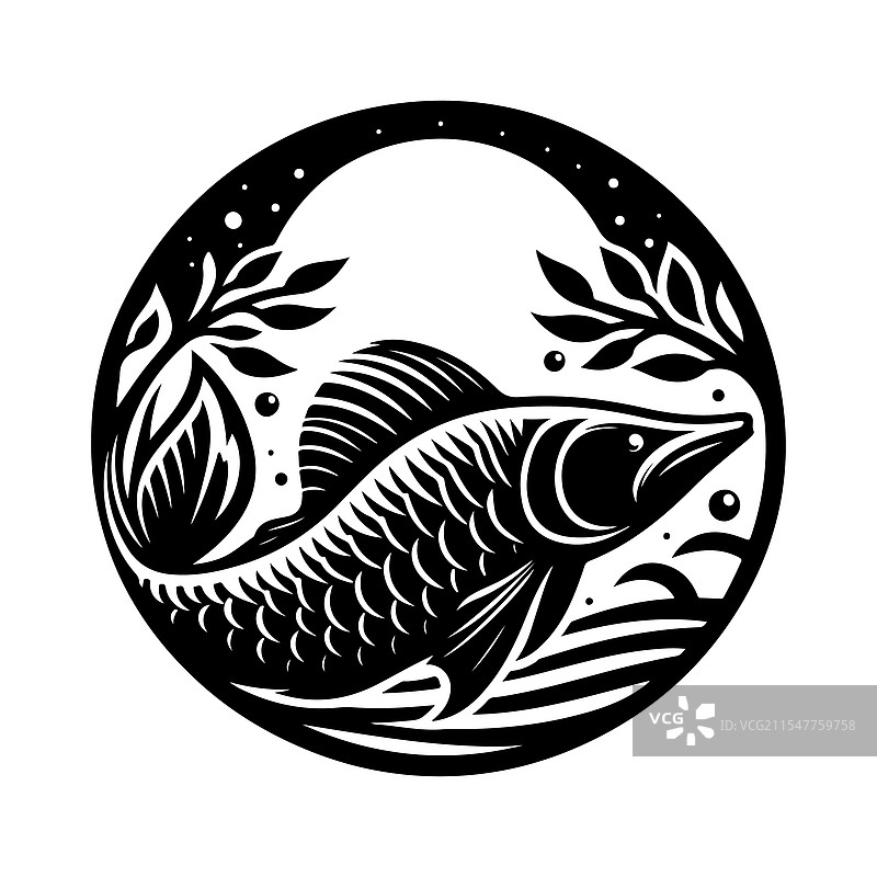 创作令人惊叹的龙鱼剪影艺术作品图片素材