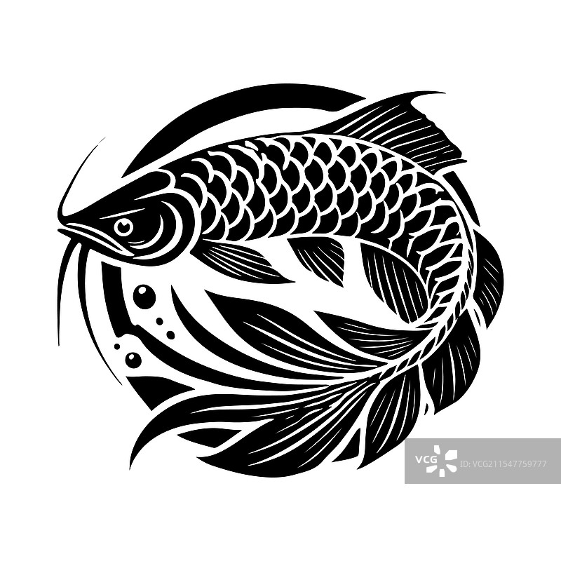 创作令人惊叹的龙鱼剪影艺术作品图片素材