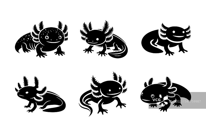 适合制作贴纸的美洲大蜥蜴剪影图片素材