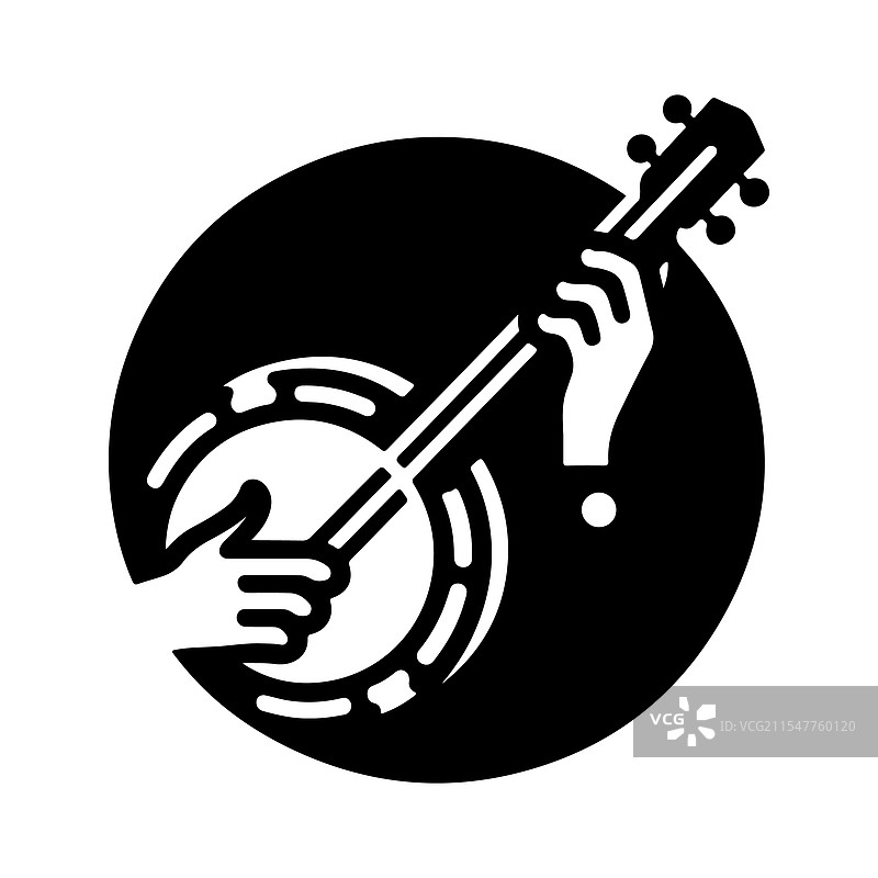 适合海报的班卓琴剪影图片素材