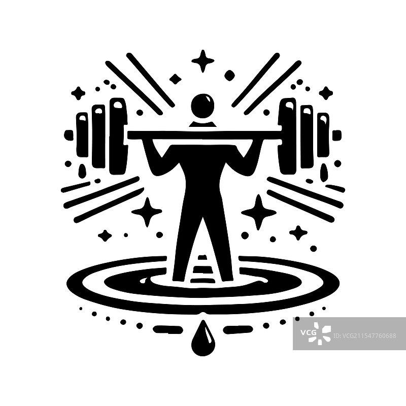 高质量的杠铃轮廓图，适用于健身房和图片素材