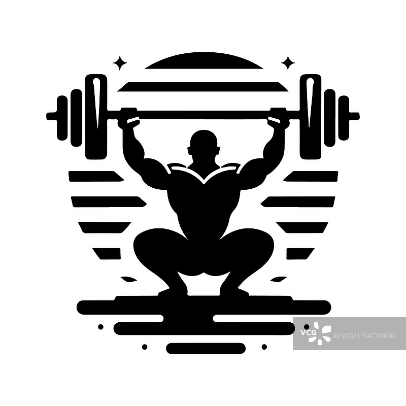 高质量的杠铃轮廓图，适用于健身房和图片素材