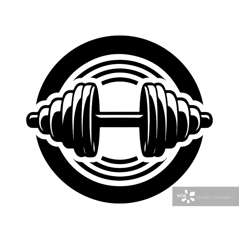 高质量的杠铃轮廓图，适用于健身房和图片素材