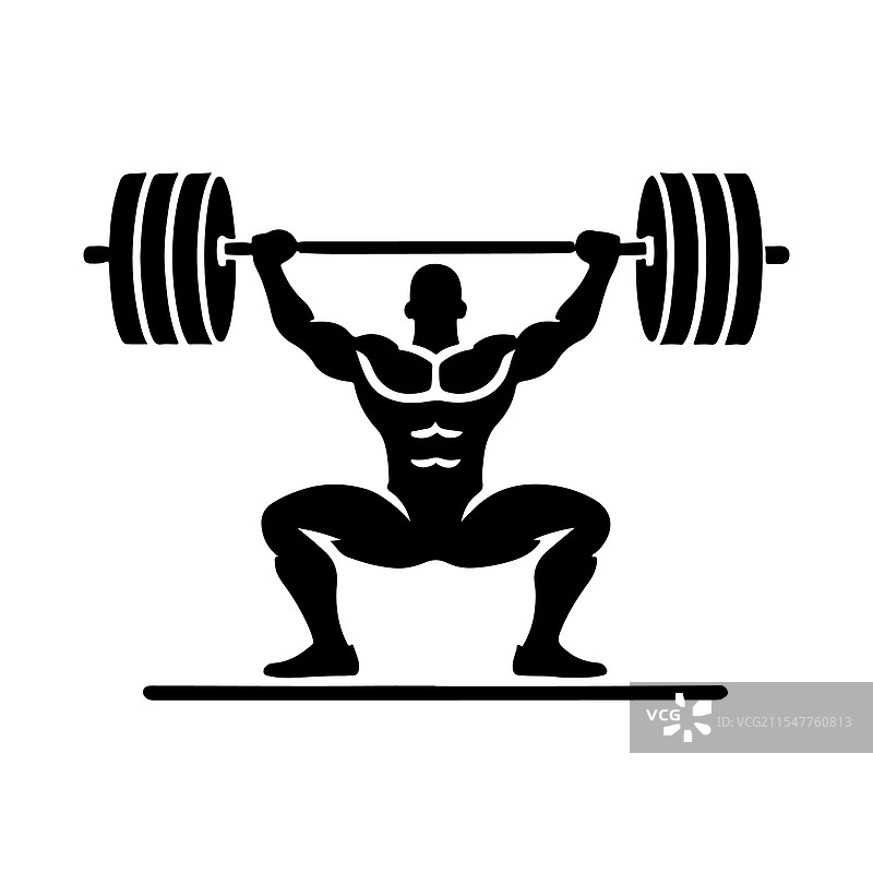 高质量的杠铃轮廓图，适用于健身房和图片素材