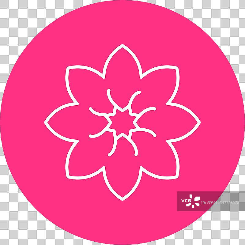 大丽花线条圆形图标图片素材