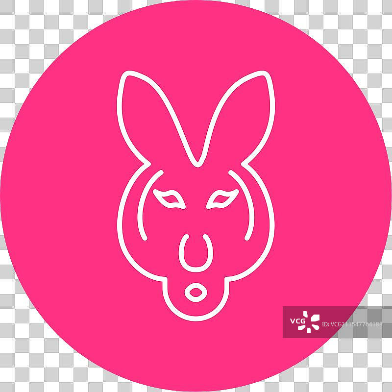 袋鼠线条圆形图标图片素材