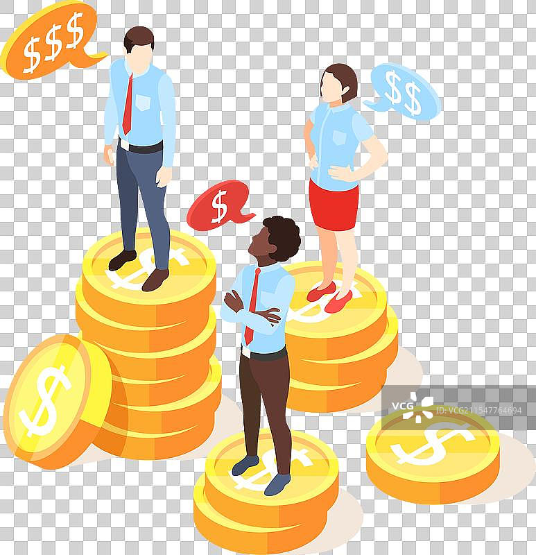 薪资歧视等距构图图片素材