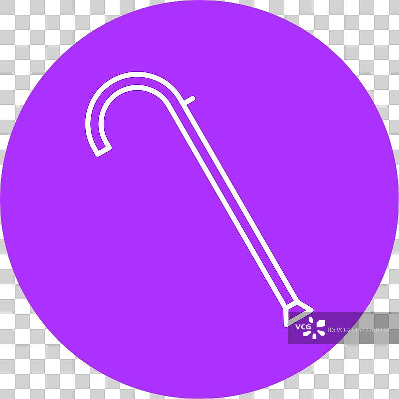 手杖线条圆形图标图片素材