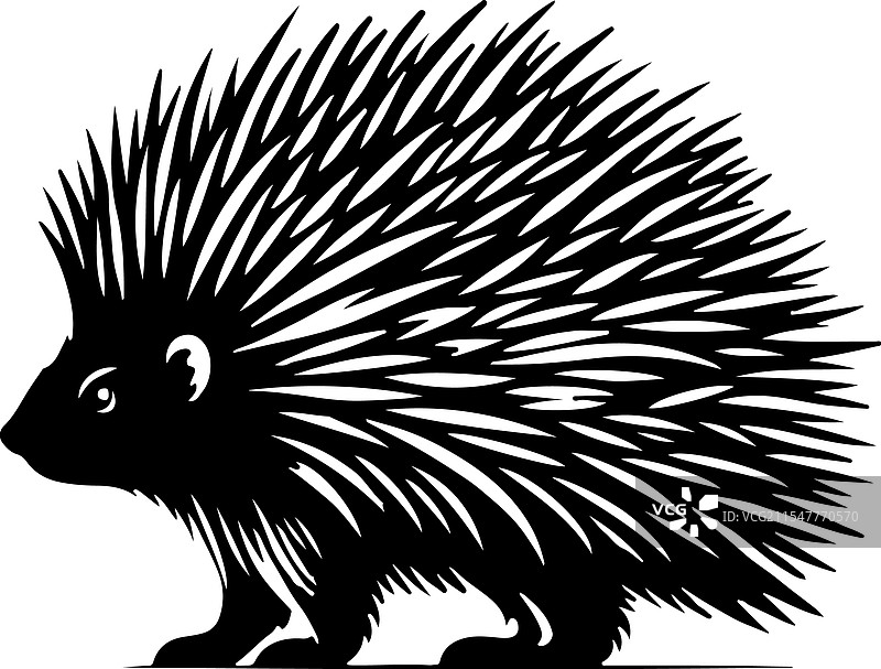 独特的豪猪剪影艺术图片素材
