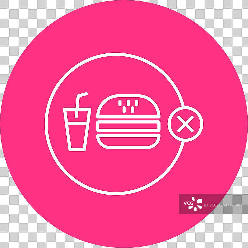 禁止垃圾食品的圆形图标图片素材