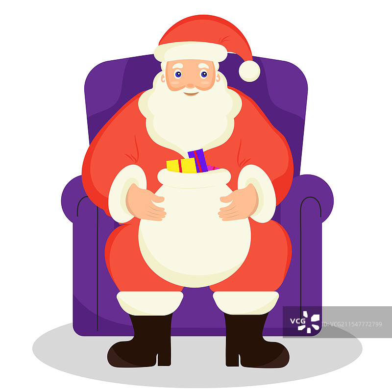 圣诞老人和礼物元素图片素材