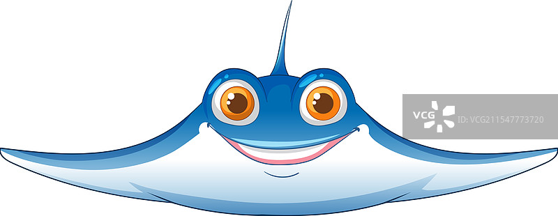 友好的黄貂鱼，拥有大眼睛和微笑图片素材