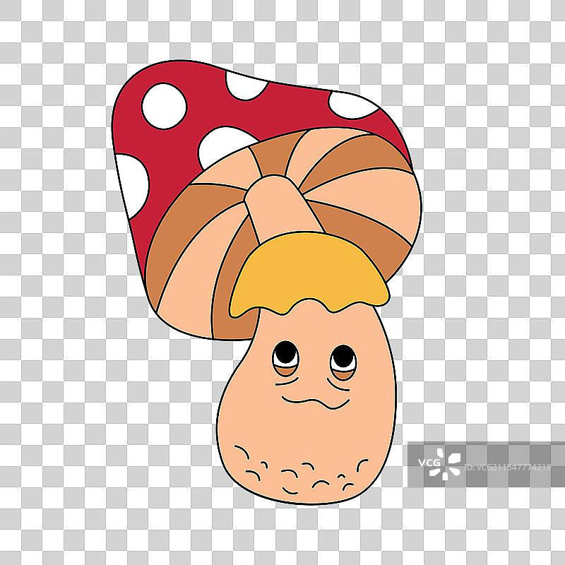 迷幻的魔法蘑菇角色飞翔图片素材