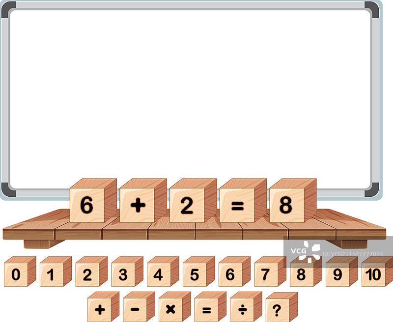 用于教授基本数学运算的木块图片素材