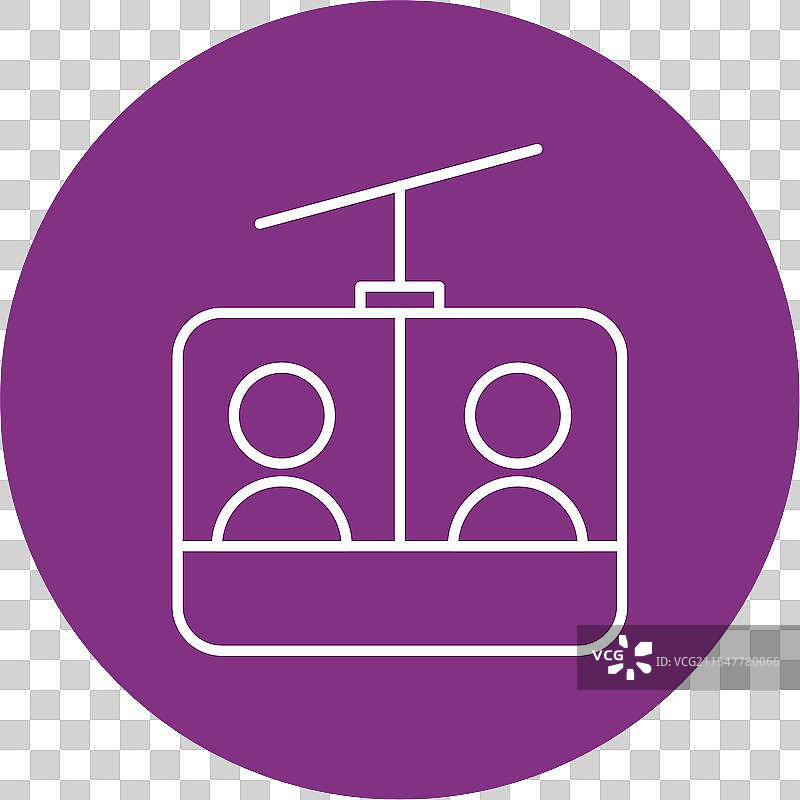 滑雪缆车排队圆形图标图片素材