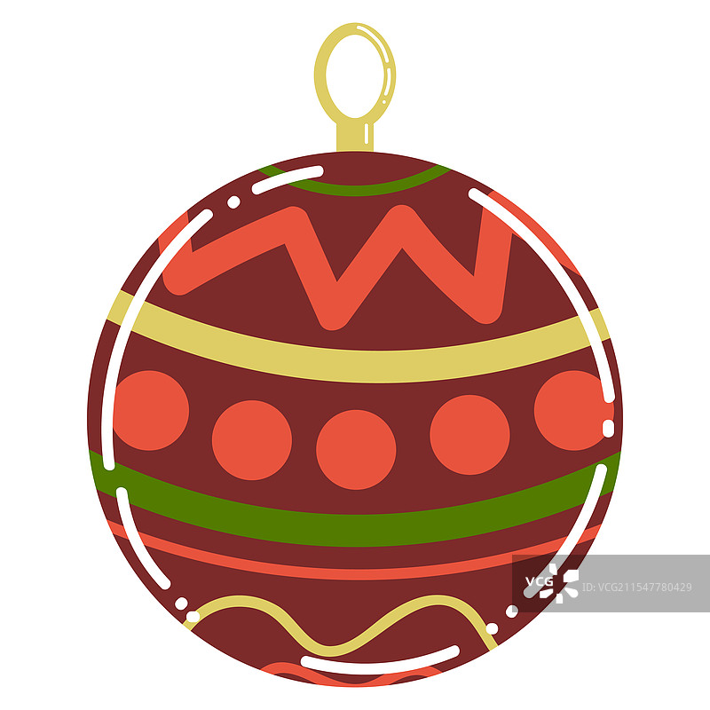 可爱的卡通圣诞球装饰品用于树上图片素材