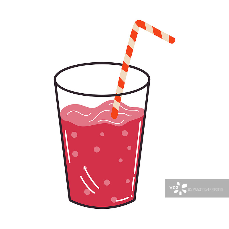 可爱的卡通清爽饮料配吸管图片素材