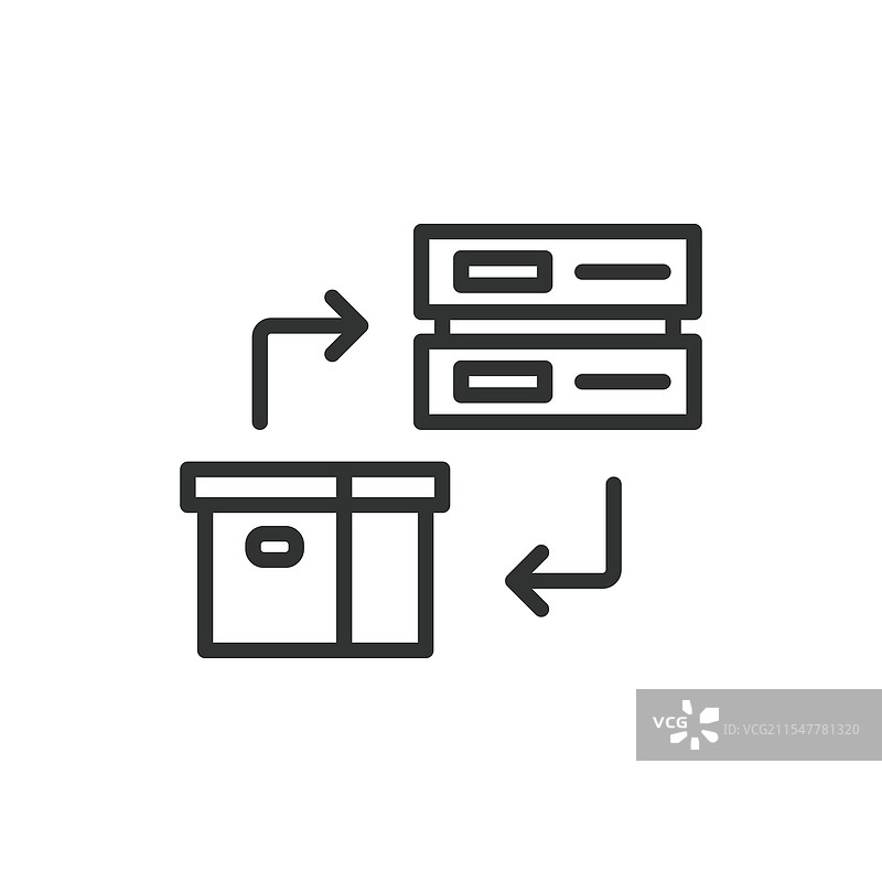 网络盒子图标，线条设计的网络盒子图片素材
