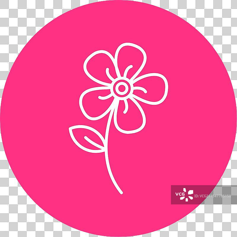 美丽的梅花科植物线条圆形图标图片素材