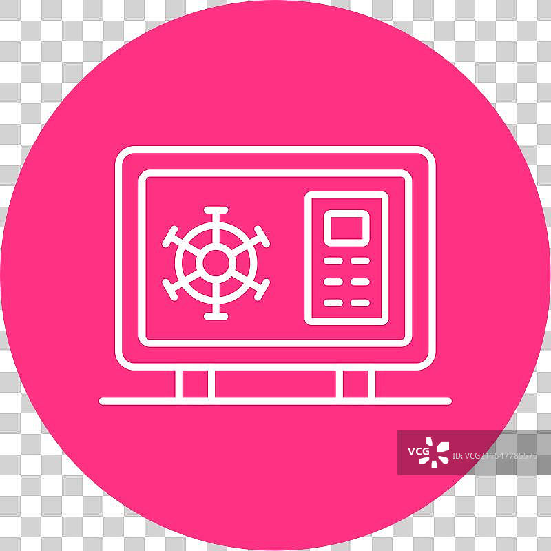 保险箱线条圆形图标图片素材