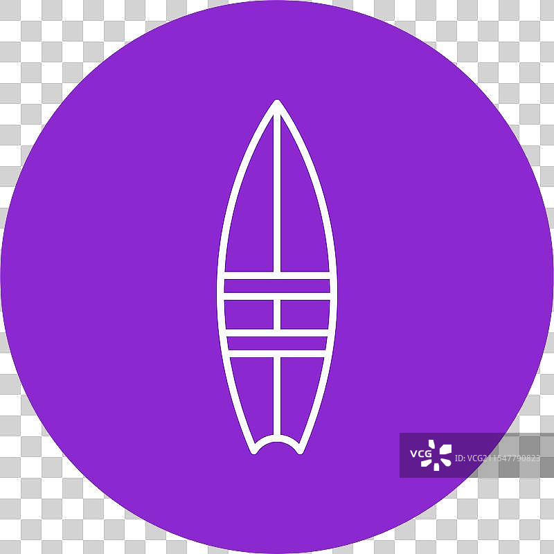 冲浪板线条圆形图标图片素材