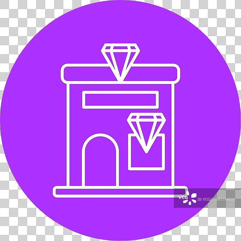 珠宝店线条圆形图标图片素材